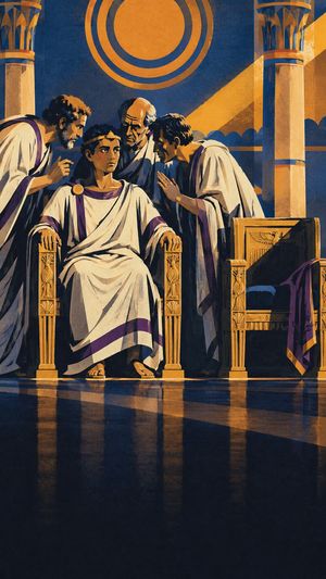 Arte do Herald para o capítulo Cleópatra e o Nilo, da história César.