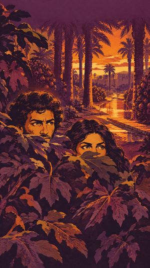 Arte do Herald para o capítulo A leste do Éden, da história Adão e Eva.