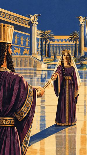 Arte do Herald para o capítulo O rei sem sono, da história Ester.