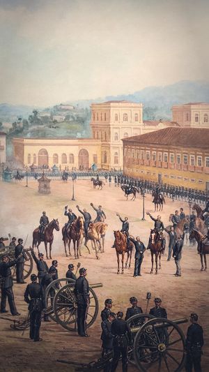 Arte do Herald para o capítulo O herói inventado, da história Tiradentes.